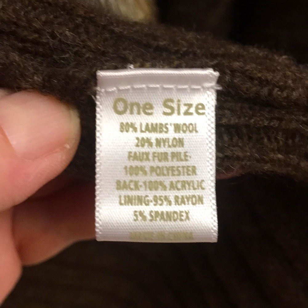 Nordstroms Faux Fur Trimmed Brown Sweater Cape - Picture 5 of 10